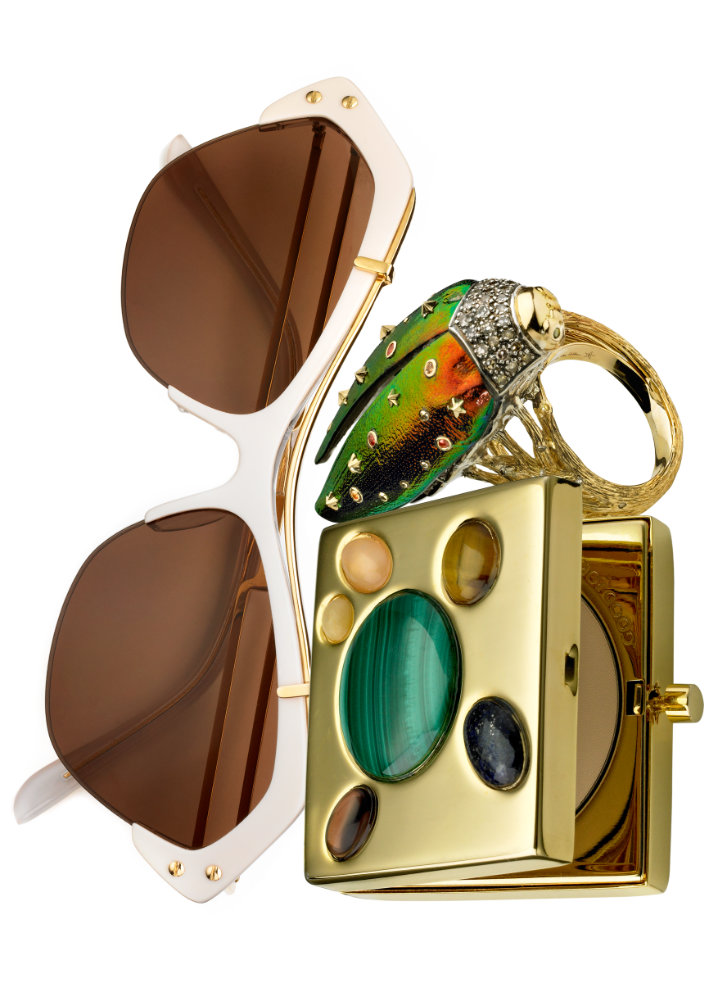 Sunglasses, ring and compact – Photograph by George Ong